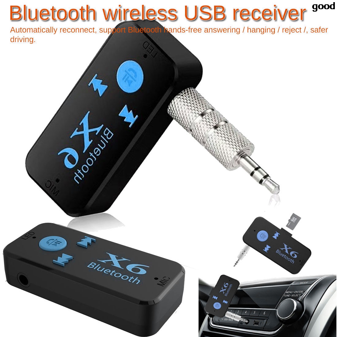 New-X6-Bluetooth-Music-Receiver-Adapter-3-5mm-Support-TF-Card-For-Playing-Reader-Wireless-Bluetooth